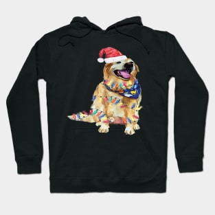 Santa Dog Christmas Lights Dog Lover Christmas Gift Hoodie